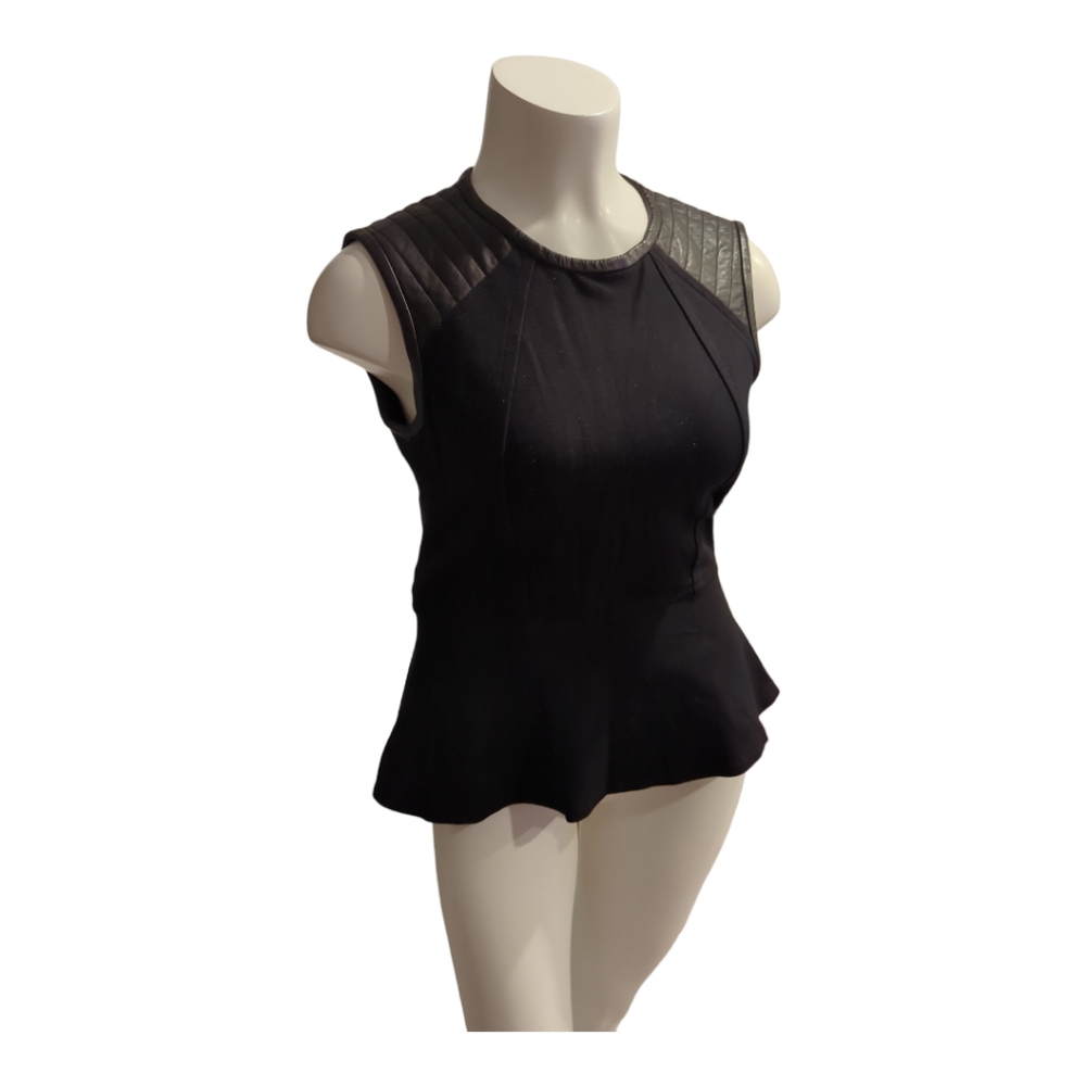Faux leather top